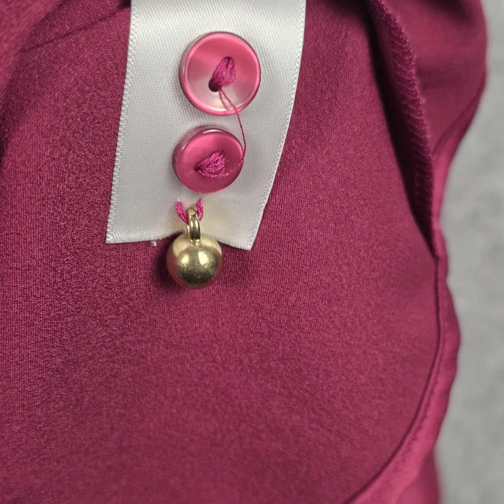 Coldwater Creek Shirt Womens 1X Pink Satin Button Front Long Sleeve Blouse Top - Picture 6 of 10